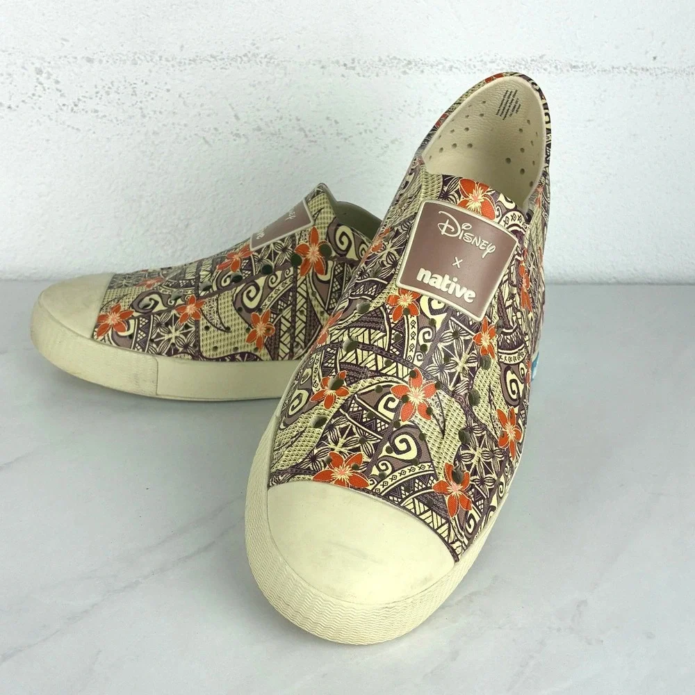 Disney x Native Jefferson Polynesian Floral Slip-On Shoes Mens 9 Womens 11
